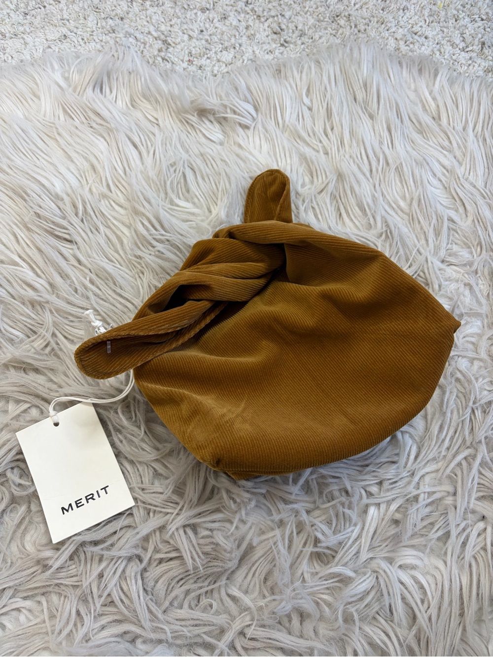 NWT Merit Olive Green Corduroy Tie Cosmetic Makeup Bag
